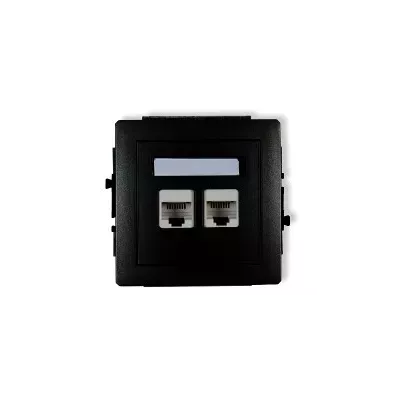 DECO CZARNY MECHANIZM GNIAZDA KOMPUTEROWEGO PODWÓJNE 12DGK-2