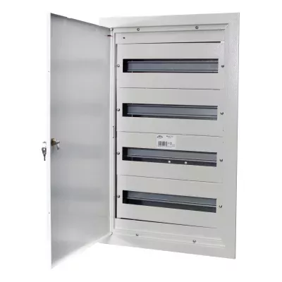 Rozdzielnica-modulowa-4x18-podtynkowa-72-moduly-IP31-415x715x127-Biala-z-zamkiem-RPSM-72-Z-4X18-otwarte-drzwi-2.jpg