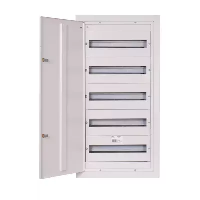 Rozdzielnica-modulowa-5x18-podtynkowa-90-modulow-IP31-415x865x127-Biala-z-zamkiem-RPSM-90-Z-5X18-drzwi-otwarte-min.jpg