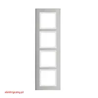 BERKER B.7 STALOWY/BIAŁY RAMKA 4-KROTNA 10143609  HAGER