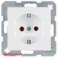 BERKER B.KWADRAT/B.3/B.7 BIAŁY POŁYSK GNIAZDO POJEDYNCZE Z/U  47438989 HAGER